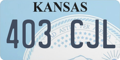 KS license plate 403CJL