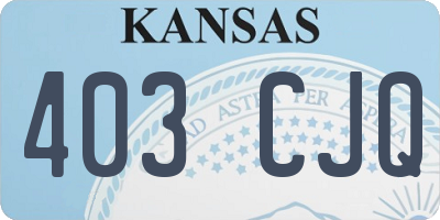 KS license plate 403CJQ