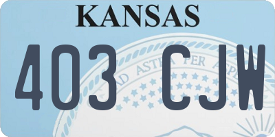 KS license plate 403CJW