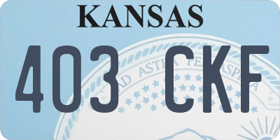 KS license plate 403CKF