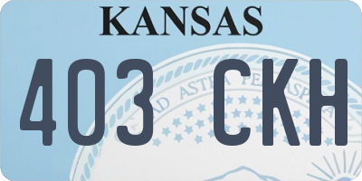 KS license plate 403CKH