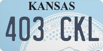 KS license plate 403CKL