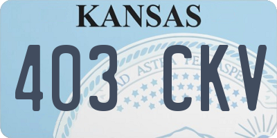 KS license plate 403CKV