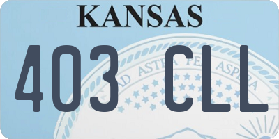 KS license plate 403CLL