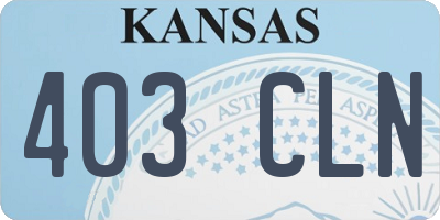 KS license plate 403CLN
