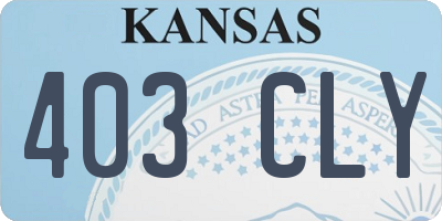 KS license plate 403CLY