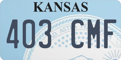 KS license plate 403CMF