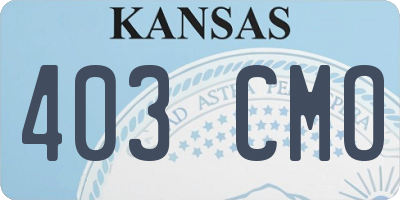 KS license plate 403CMO