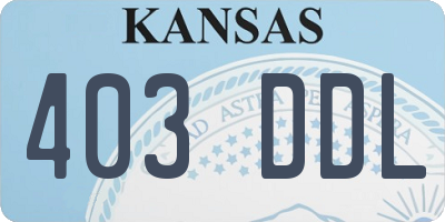 KS license plate 403DDL
