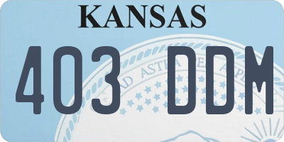 KS license plate 403DDM