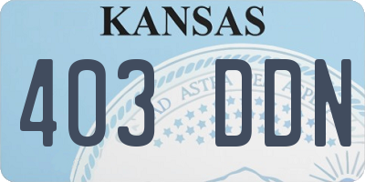 KS license plate 403DDN