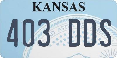 KS license plate 403DDS