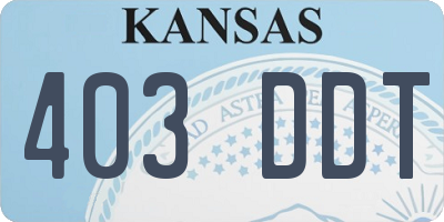 KS license plate 403DDT