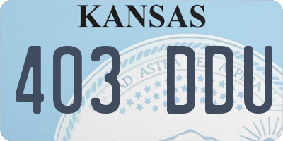 KS license plate 403DDU