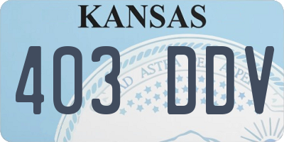 KS license plate 403DDV