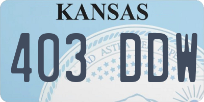 KS license plate 403DDW