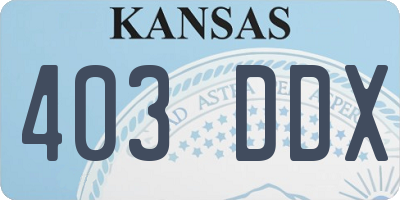 KS license plate 403DDX