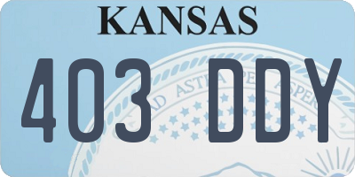 KS license plate 403DDY