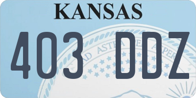 KS license plate 403DDZ