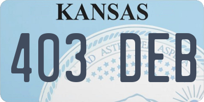 KS license plate 403DEB