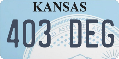 KS license plate 403DEG