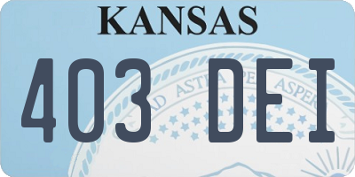 KS license plate 403DEI
