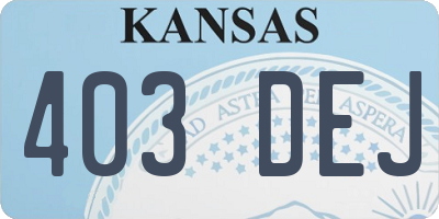 KS license plate 403DEJ
