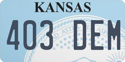 KS license plate 403DEM