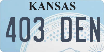 KS license plate 403DEN