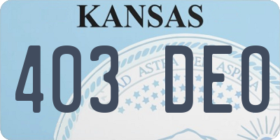 KS license plate 403DEO