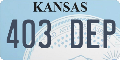 KS license plate 403DEP