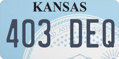 KS license plate 403DEQ