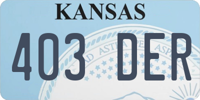 KS license plate 403DER