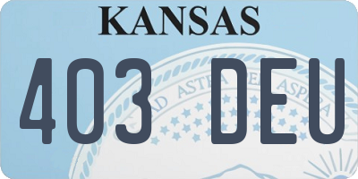 KS license plate 403DEU