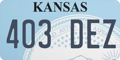 KS license plate 403DEZ