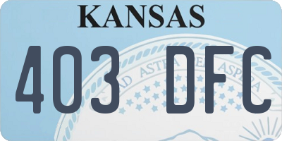 KS license plate 403DFC