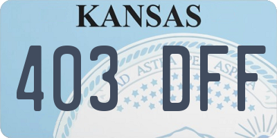 KS license plate 403DFF