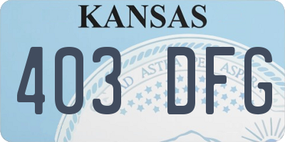 KS license plate 403DFG