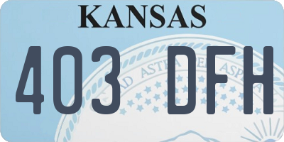 KS license plate 403DFH