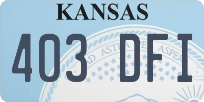 KS license plate 403DFI