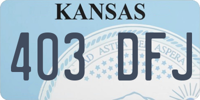 KS license plate 403DFJ