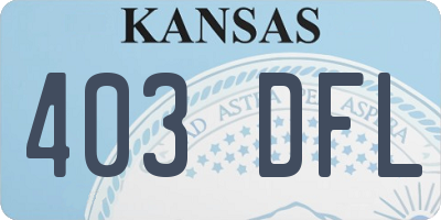 KS license plate 403DFL