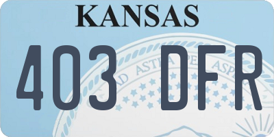 KS license plate 403DFR