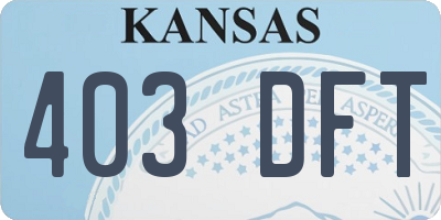 KS license plate 403DFT