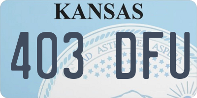KS license plate 403DFU