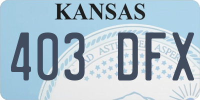 KS license plate 403DFX