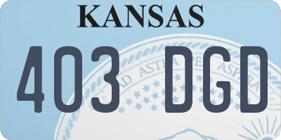 KS license plate 403DGD
