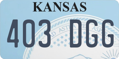 KS license plate 403DGG