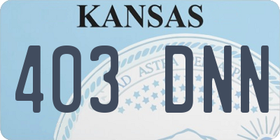 KS license plate 403DNN