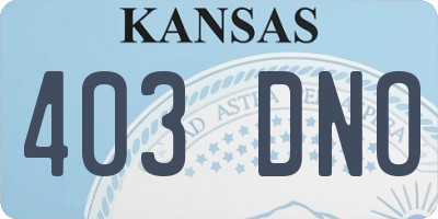 KS license plate 403DNO